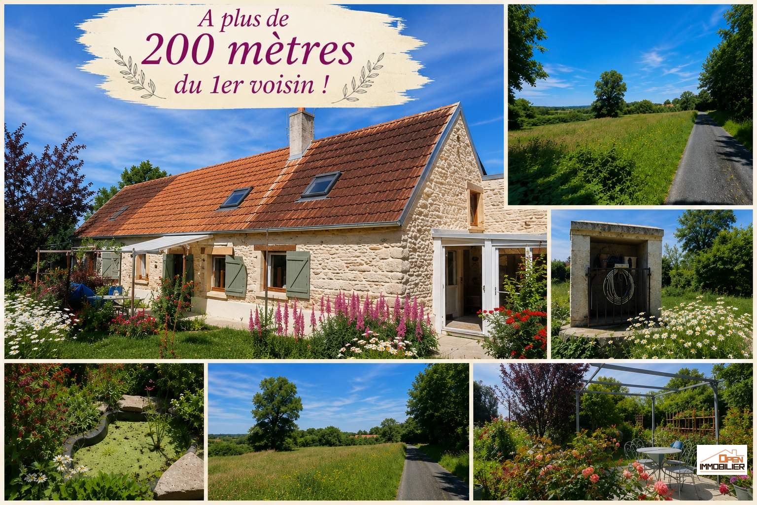 A plus de 200 mètres du 1er voisin !