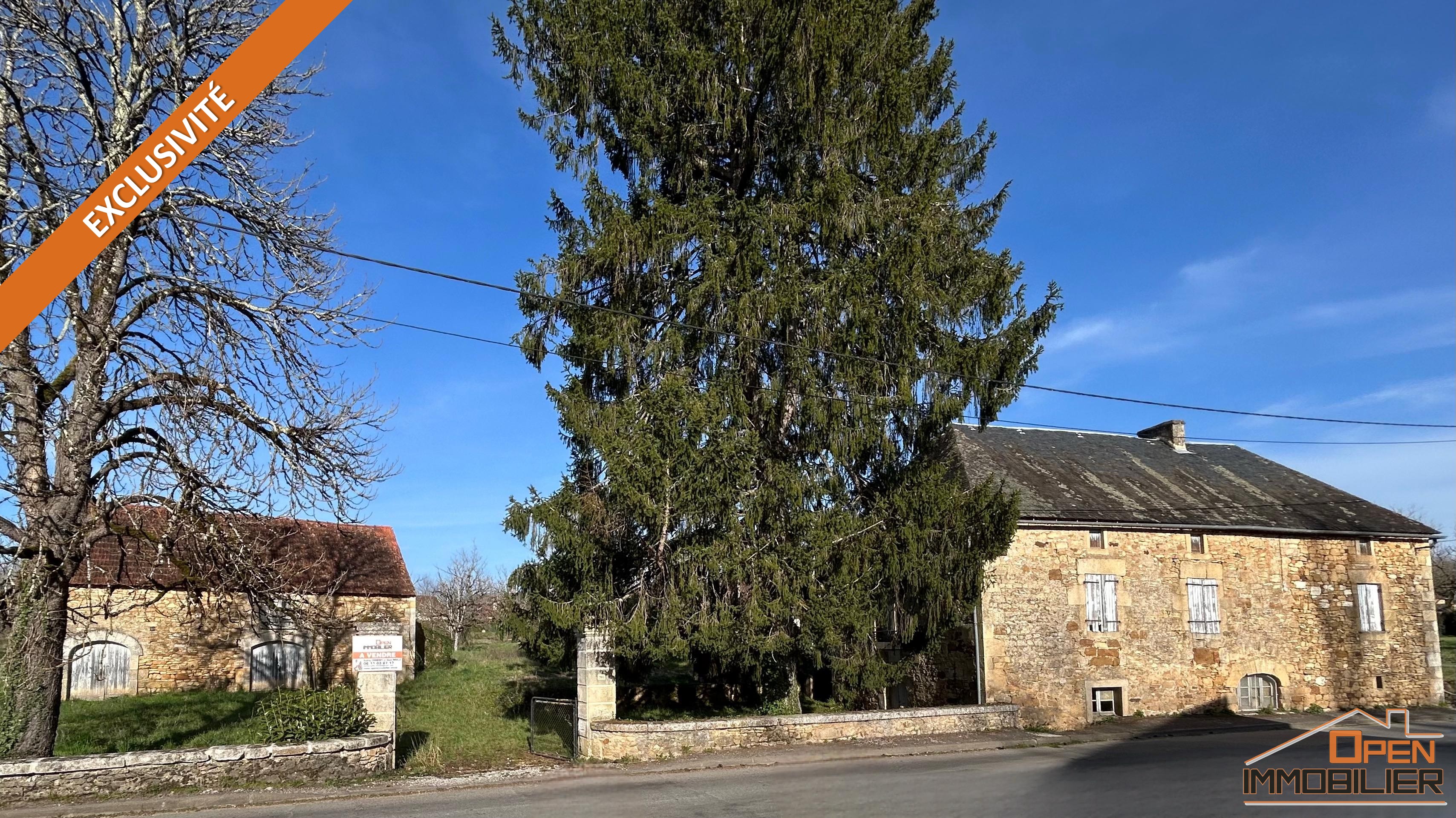 Maison en pierre 88m²-Grange-Terrain 10 435m²