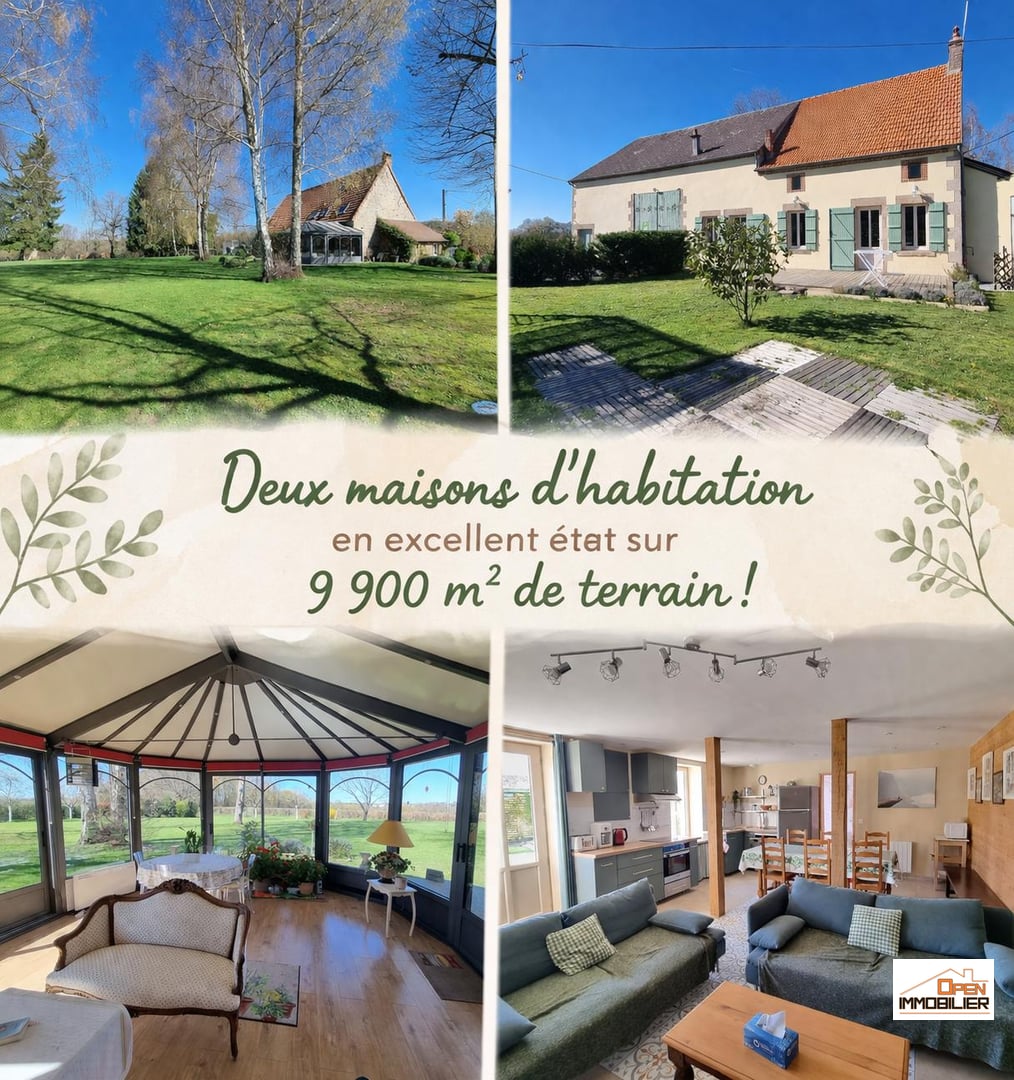 Ensemble de deux maisons d&rsquo;habitation en excellent état sur 9 900 m² de terrain !